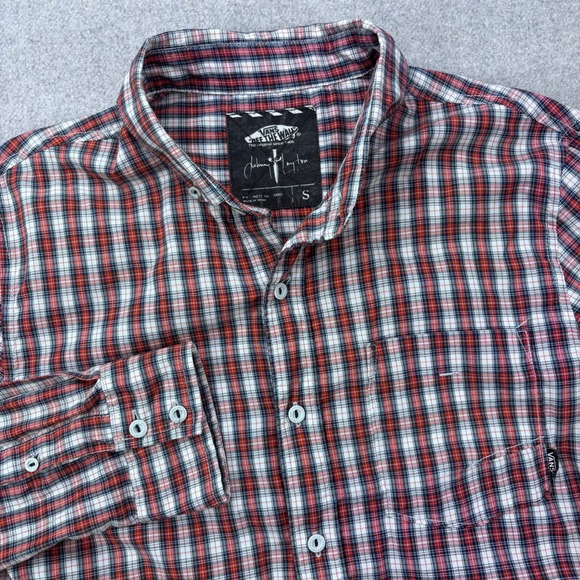 Vans Other - Vans Johnny Layton Plaid Button Up Shirt Mens Small Red Skateboarding Skater